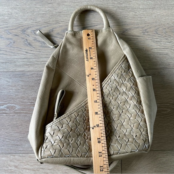 New Born Small Leather Backpack Taupe Bag - Picture 3 of 11